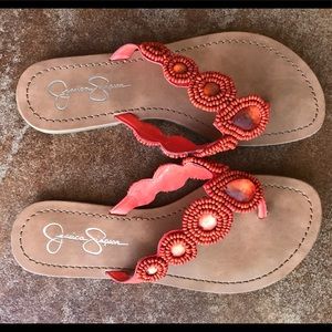 Beautiful Jessica Simpson orange sandals